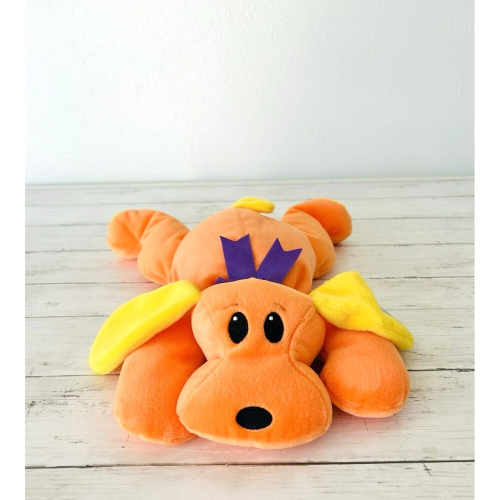 Ty Pillow Pals Woof Orange Yellow Dog 14 Plush" with Heart Protector Tags 1998